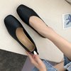 2024 Spring New Fang's head -shallow mouth thick heels, single shoes low -heeled leather face women's shoes soft leather black work shoes wholesale