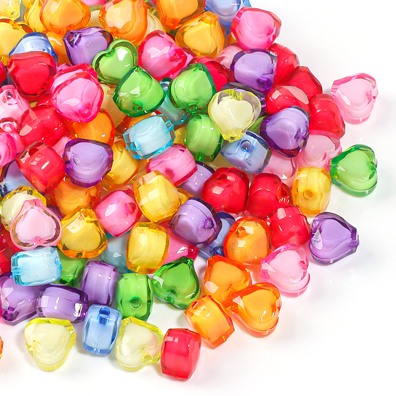 Acrílico color Pearl zhongzhu dibujos animados estrella de cinco puntas amor agujero recto cuentas DIY cadena de teléfono móvil accesorios de joyería de pulsera