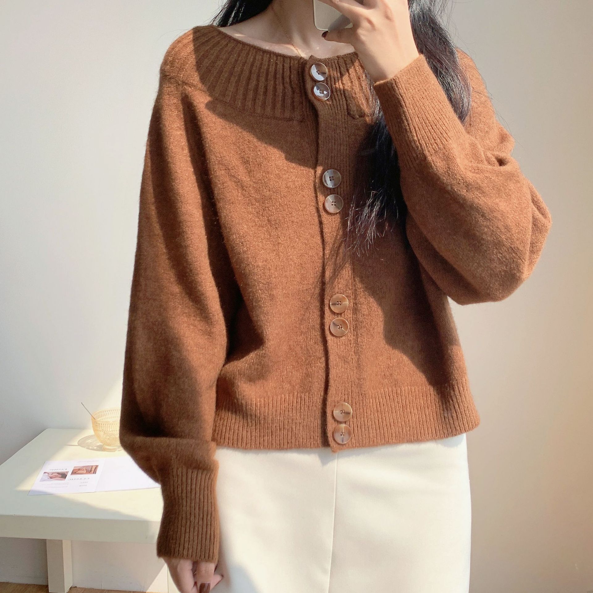 Autumn knitted soft sweater