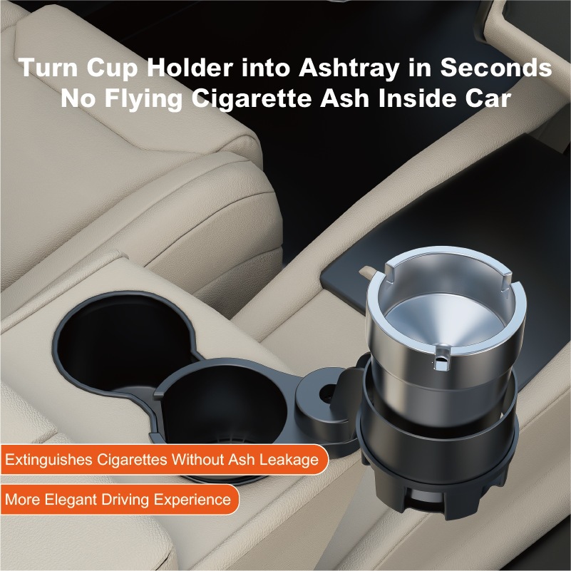 Car-mounted floating small table 360 ° Rotating multifunctional cup holder, dining plate tray, non-slip, wear-resistant, extended arm