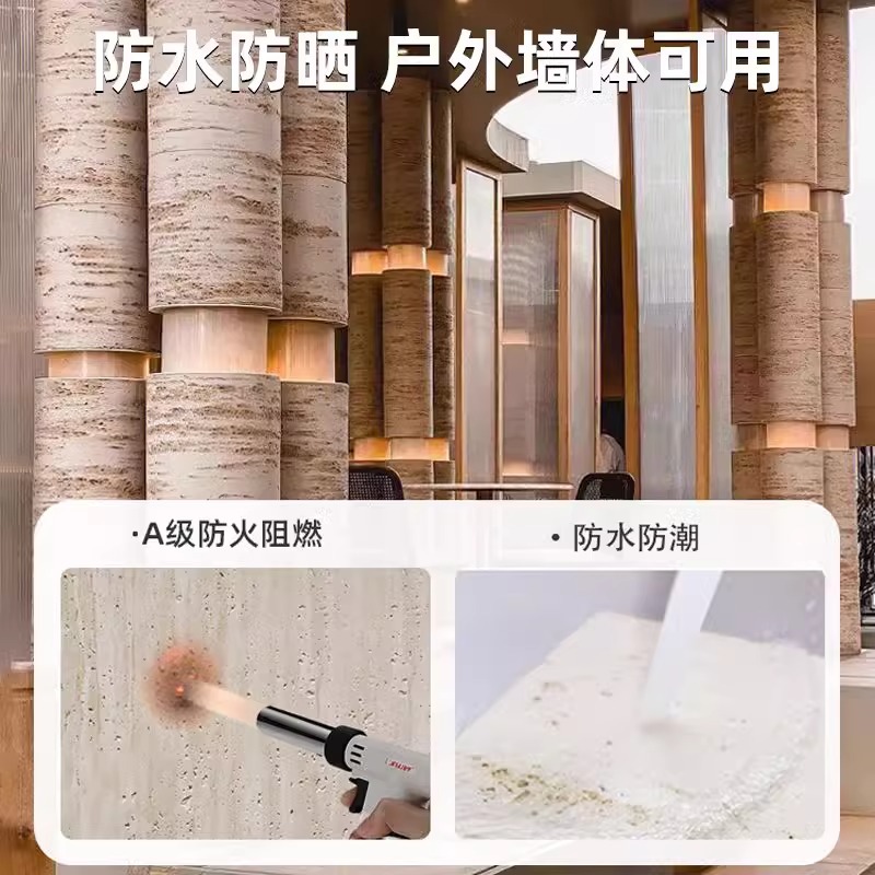 Travertino Romano de Porcelana Suave, Travertino Impreso en 3D, Piedra Flexible, Piedra Suave, Imitación de Piedra, Panel Decorativo, Losa de Travertino, Azulejo para Pared Exterior