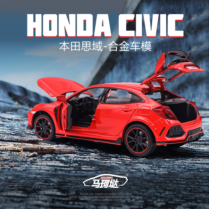 Ma Ke Honda Civic Type R 10 original 1:32 alloy car model sound and light toy car model base