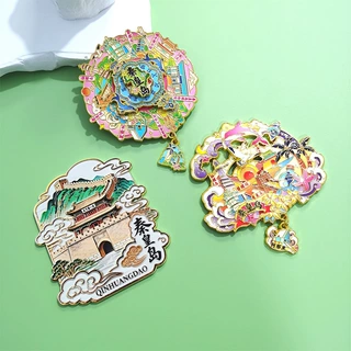 新款秦皇岛系列磁贴城市旅游纪念品国潮文创磁吸冰箱贴加工定制