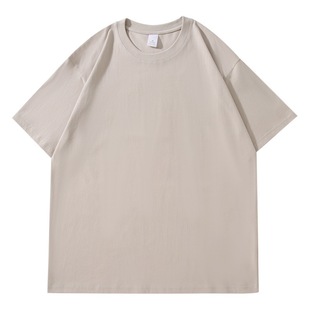 Three-Needle 230g Heavyweight Combed Tight-Fitting Men's Short-Sleeve T-Shirt Base Shirt Casual Versatile Drop-Shoulder T-Shirt Trendy
