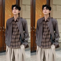 老钱风设计感时尚百搭潮流简约慵懒风男士轻奢痞帅高品质翻领衬衫
