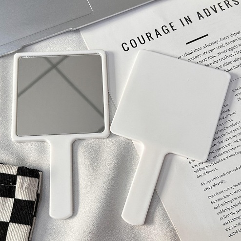 정사각형 흰색 휴대용 거울