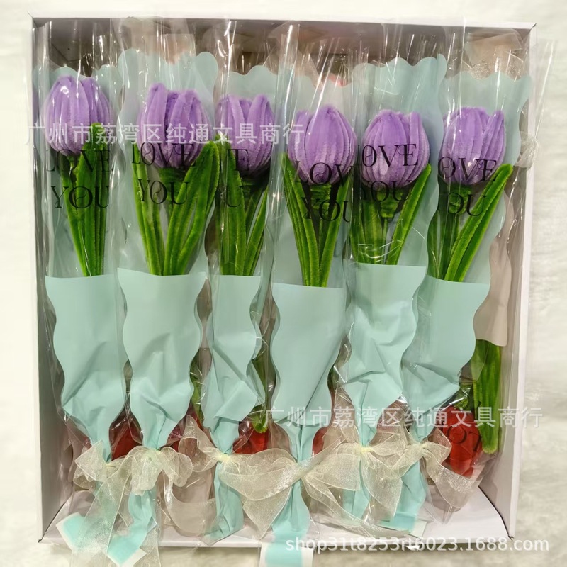 教师节扭扭棒花朵母亲节三八节情人节创意礼物郁金香花束节日仪式|undefined