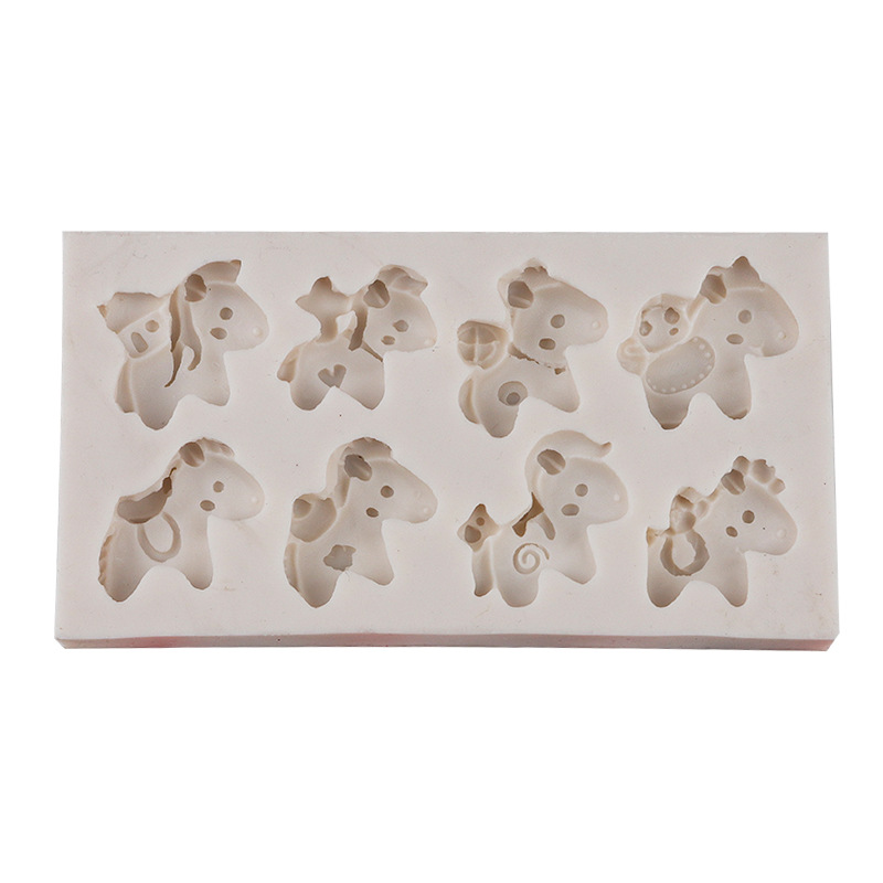 Unicornio troyano fondant molde de silicona jabón molde para hornear chocolate caramelo galleta molde de pastel