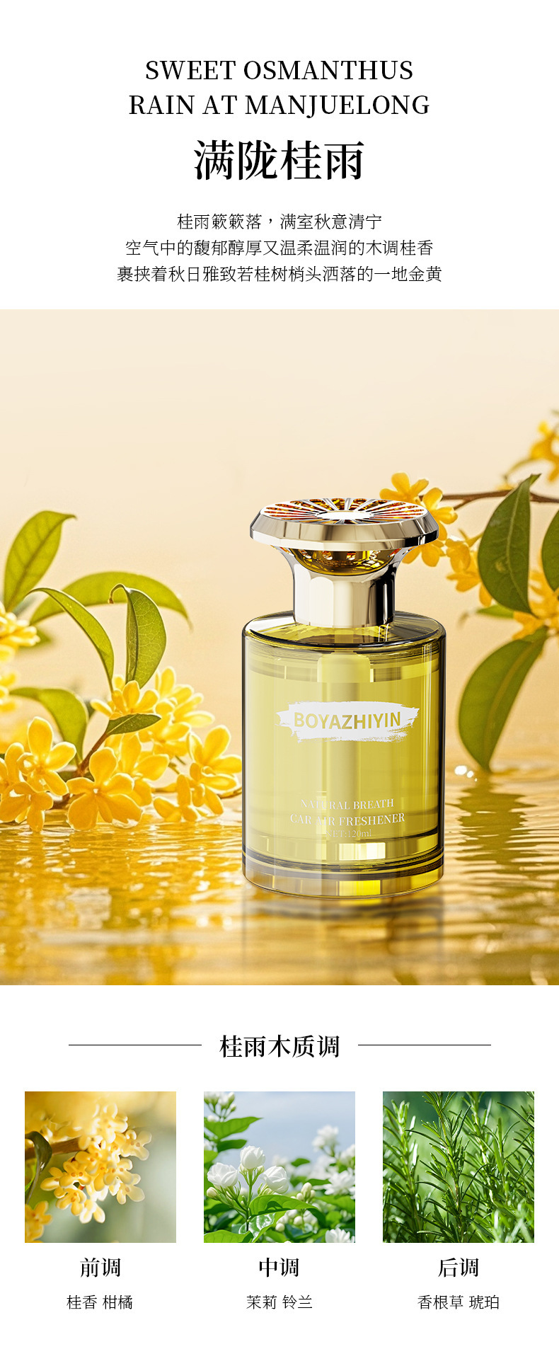 Floral Breeze Car Air Freshener Home Perfume Bedroom Glass Fragrance for Girls Internet Celebrity Odor Removal Liquid Fragrance