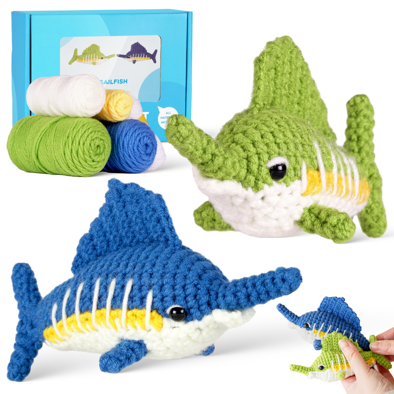 Crochet Kit Sailfish Material Package Doll Handmade Diy Weaving_voghion.com