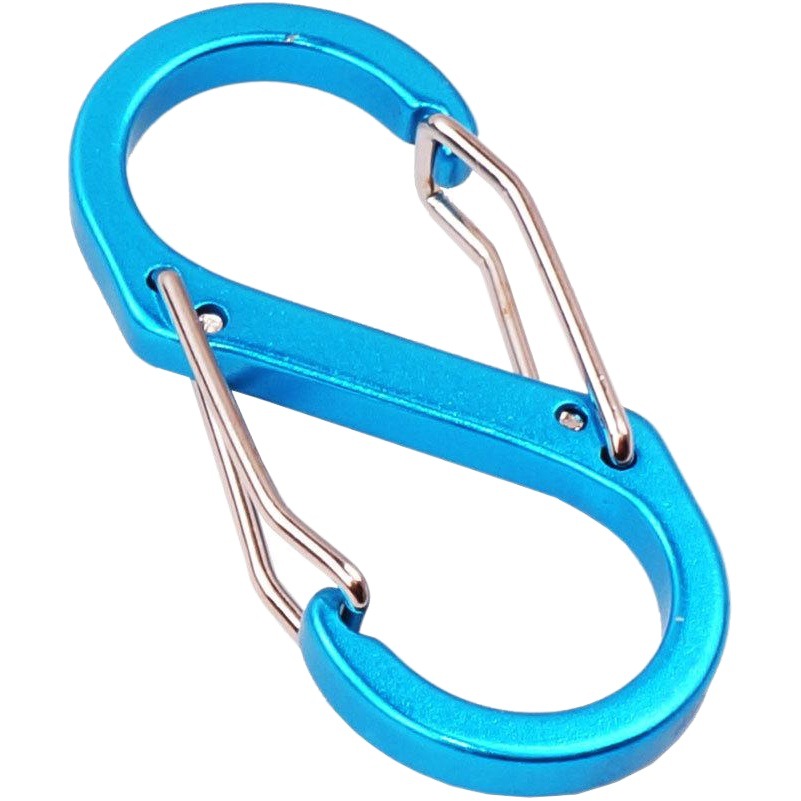 No. 5 mosquetón exterior en forma de S hebilla de ocho caracteres gancho rápido de aleación de aluminio anillo de conexión de 8 caracteres mochila llavero externo