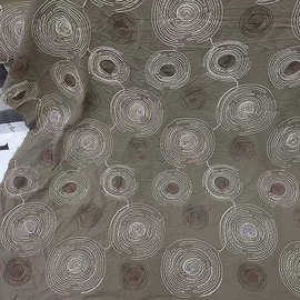 新中式棉麻股绳行星图腾绣花面料 旗袍连衣裙挎包DIY手工绣花布