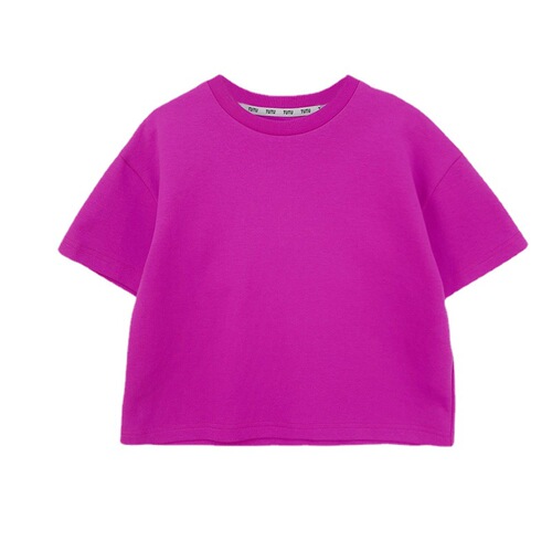 Tutu Elephant Girls T-shirt Summer Children's Fashion Mother and Daughter Solid Color Bottoming Shirt Baby Fashionable Short-Sleeved Parent-Child Wear