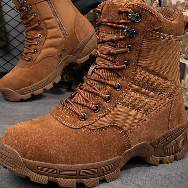 Botas tácticas para hombres de talla grande, zapatos de entrenamiento resistentes al desgaste para senderismo al aire libre, botas de combate altas transfronterizas Magnum para hombres negros