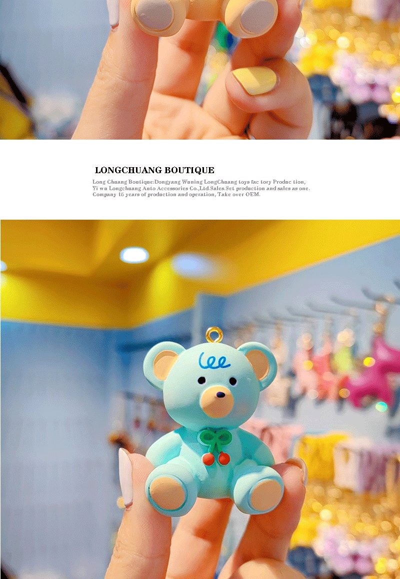 1 Piece Cartoon Style Cute Bear Resin Unisex Bag Pendant Keychain display picture 9
