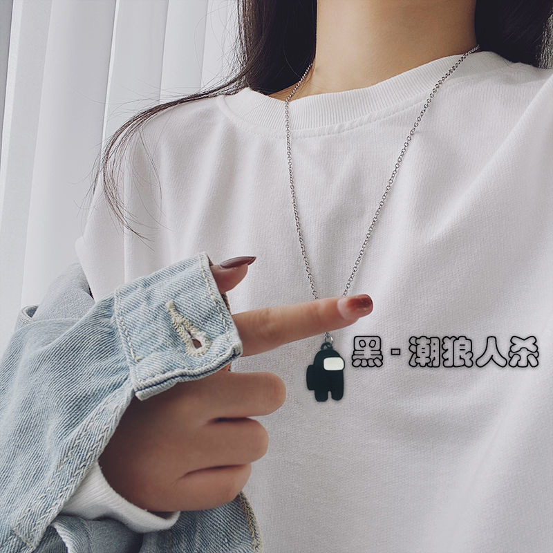 Corea del Sur INS en línea juego de celebridades espacio periférico Hombre Lobo matando collar de dibujos animados joyería estudiante regalo accesorios hombres y mujeres moda