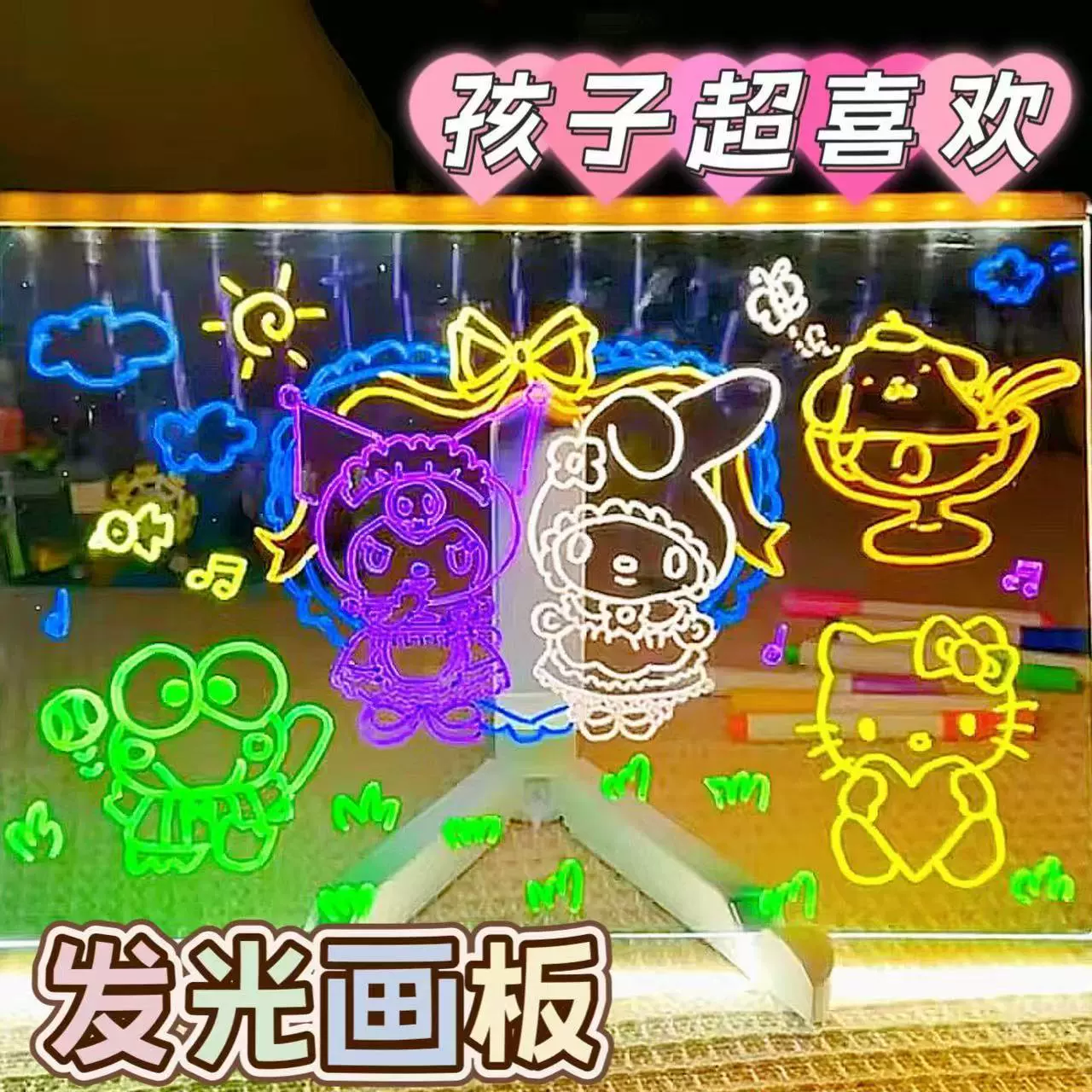 Детская светящаяся доска для рисования своими руками, акриловая прозрачная доска для письма, доска для сообщений, может осветить дисплей для рисования и письма