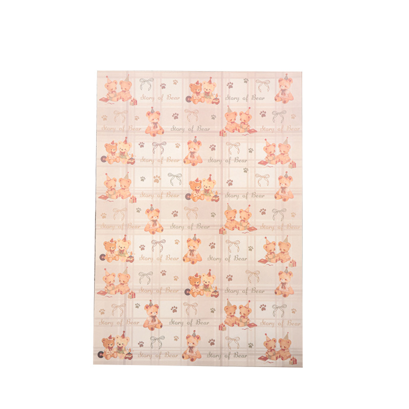 Mr. Paper lindo papel de regalo de oso simple embalaje de regalo de dibujos animados coreanos papel de regalo de decoración de regalo