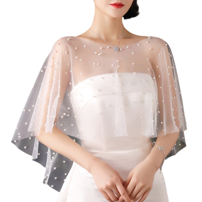 Boda nupcial chal boda hecho a mano perla flotante hilo manto boda estudio foto registro foto accesorios mujer