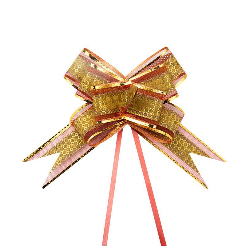 Transfronterizo 30 brillo de tamaño mediano punto hilo de nieve cinta arco dibujado a mano flor regalo de Navidad flor embalaje Flor de tirón