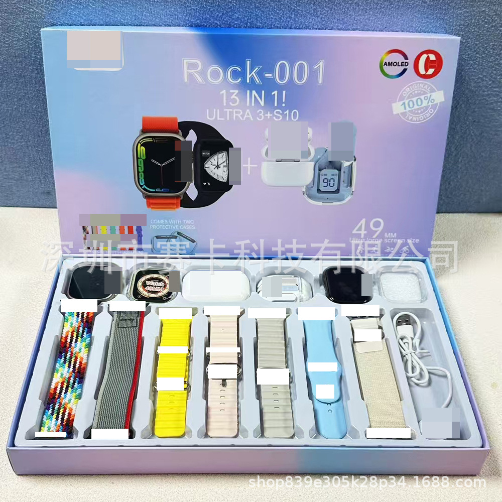 Cross-Border New R0Ck-001 Smart Watch Dual-Head Earphone Set Bluetooth Call Sports Multi-Function Watch
