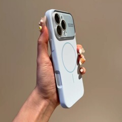 AI一体按键大视窗液态硅胶磁吸适用苹果17promax手机壳秒变17纯色