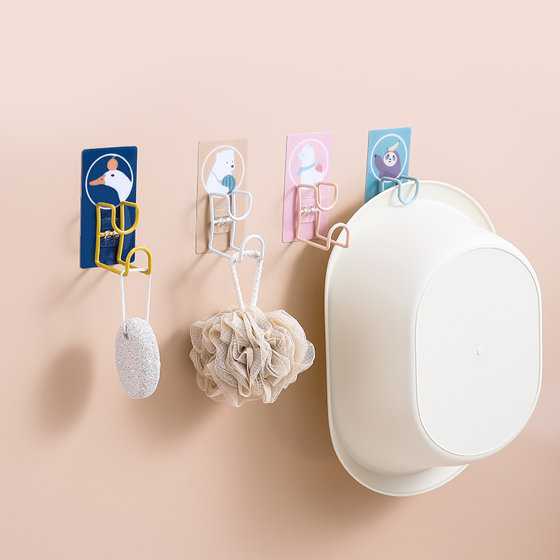 Washbasin Hook Household Toilet Punch-free Wall Hanging Bathroom Washbasin Storage Rack Kitchen Wall Non-marking Sticky Hook