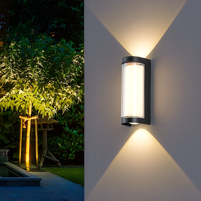 Led Modern Simple Waterproof Wall Lamp Outdoor Courtyard Lamp Double-Headed Balcony Lamp Hotel Aisle Living Room Stair Wall Lamp