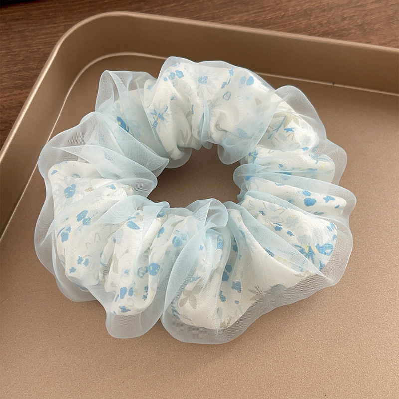 블루 [작은 꽃이 있는 이중 거즈]