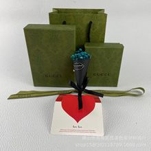新款古家绿色口红唇釉空礼盒香盒水手提袋古奇花纹定制烫金工艺