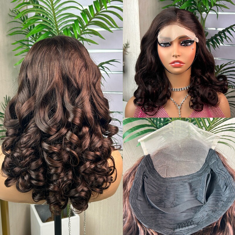 跨境前蕾丝真人发丝5×5 SDD glueless loose bouncy wigs 18 inc|undefined