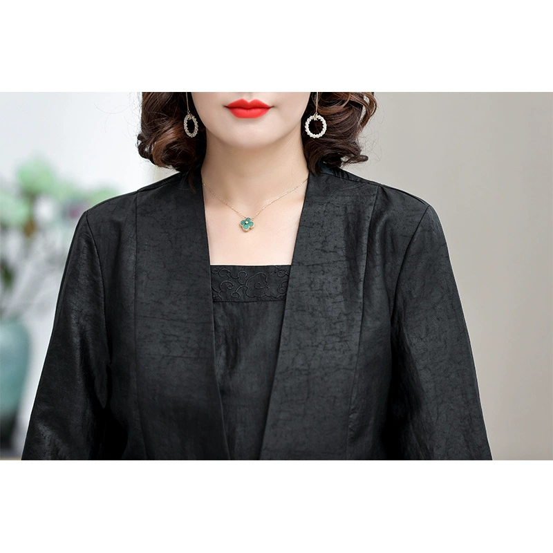 Fitted jacket, retro style, black, 3/4 sleeves, leisure and dressy