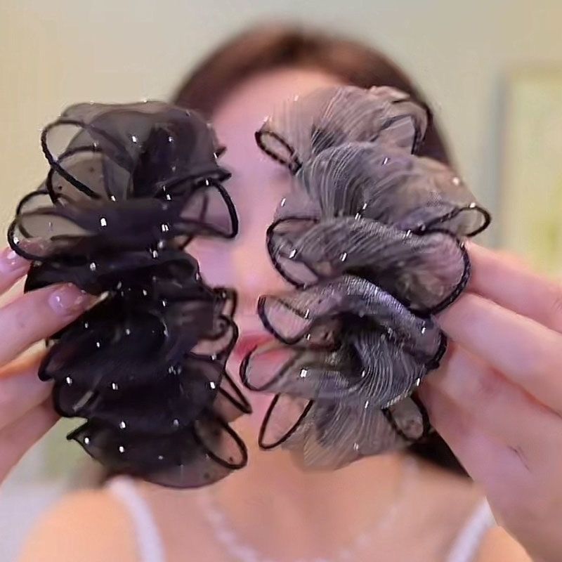 2024 New Summer Style Mesh Gypsophila Bubble Clip Headband Hair Shark Clip Elegant Ponytail Hair Clip