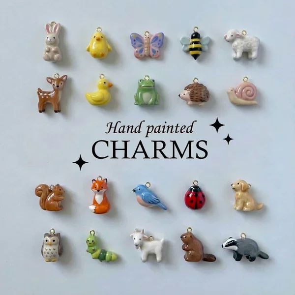 Popular Series from Independent Brands: Animal Kingdom Rabbit, Deer, Sheep, Squirrel Pendants, Vacuum Electroplated, Color-Preserving 18K Gold
