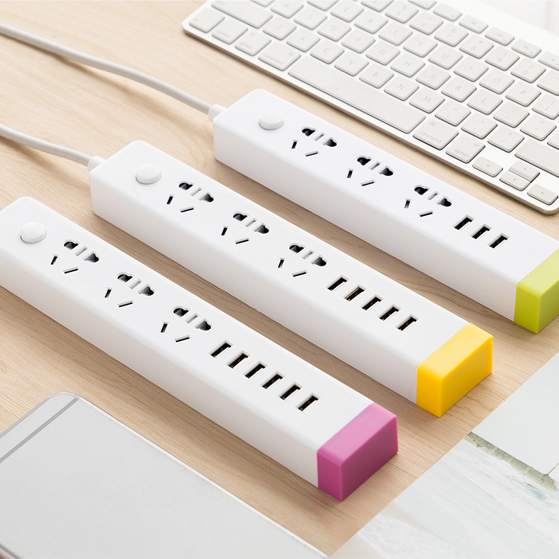 USB插座多口排插插板家用办公长线多功能宿舍充电拖接线板批发