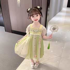 女童汉服短袖夏季2026新款小女孩新中式女童宝宝薄款高档超仙糯裙