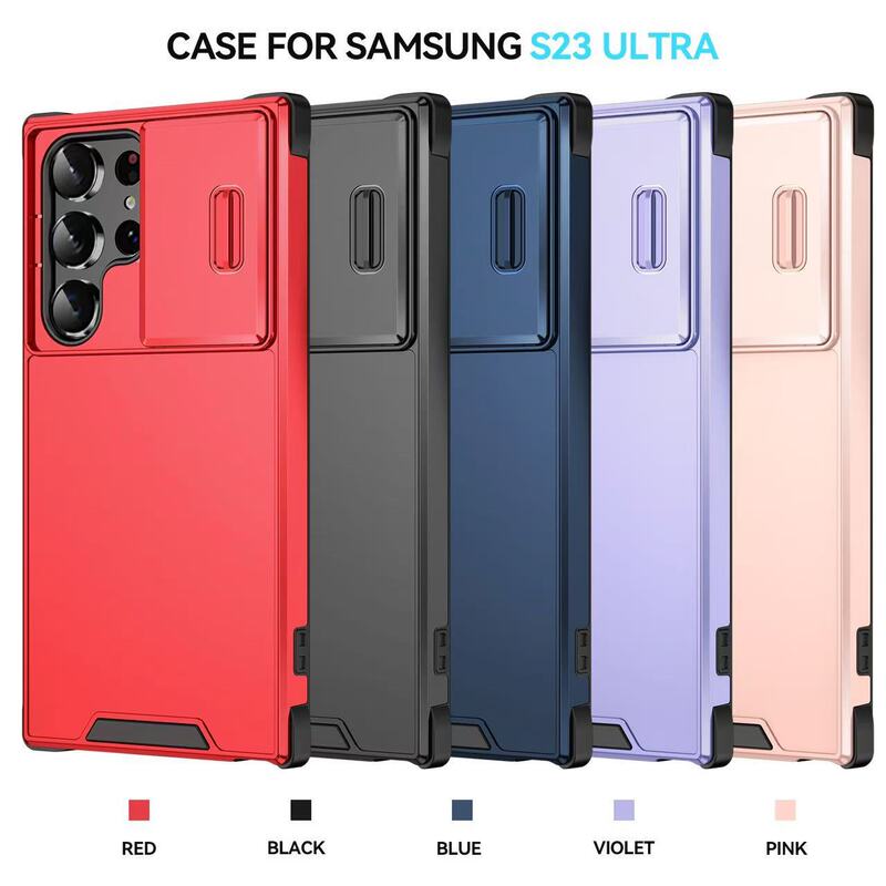 For Samsung S23/S24/S25 Ultra Pilot Lens Push Cover Protection Armor 2-in -1 Phone Case