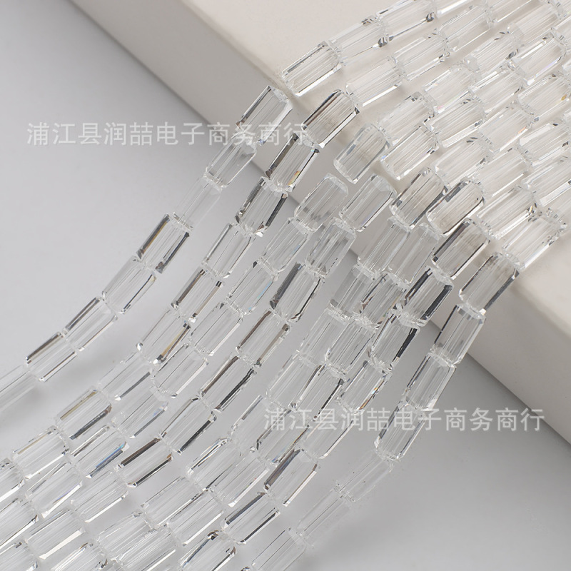 カットクリスタルガラス長方形ビーズDIYジュエリーアクセサリーネックレスイヤリングヘアアクセサリー衣料品アクセサリービーズクリスタルビーズ|undefined