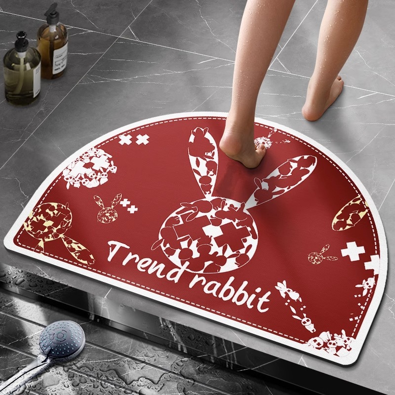 Semicírculo de barro de diatomeas alfombra de baño Baño Puerta de baño absorbente antideslizante alfombra de piso baño puerta de entrada
