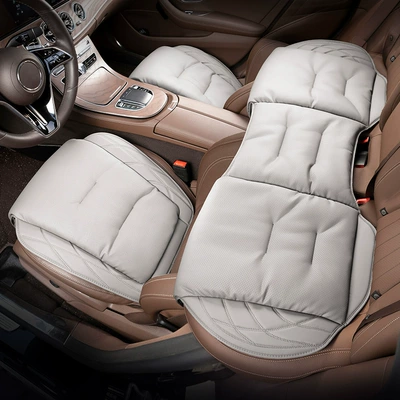 Seat cushion, seat cover: 2024 new car seat cushion main - front-and-rear-three-piece-set-galaxy-gray-s-style-nappa-leather
