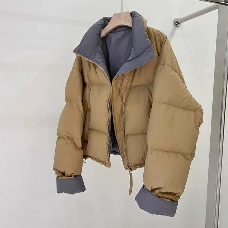Теплая зимняя короткая куртка-пуховик, oversize