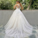 European and American foreign trade Amazon AliExpress wish new wedding dress crew neck lace long sleeve satin thin can be set large size