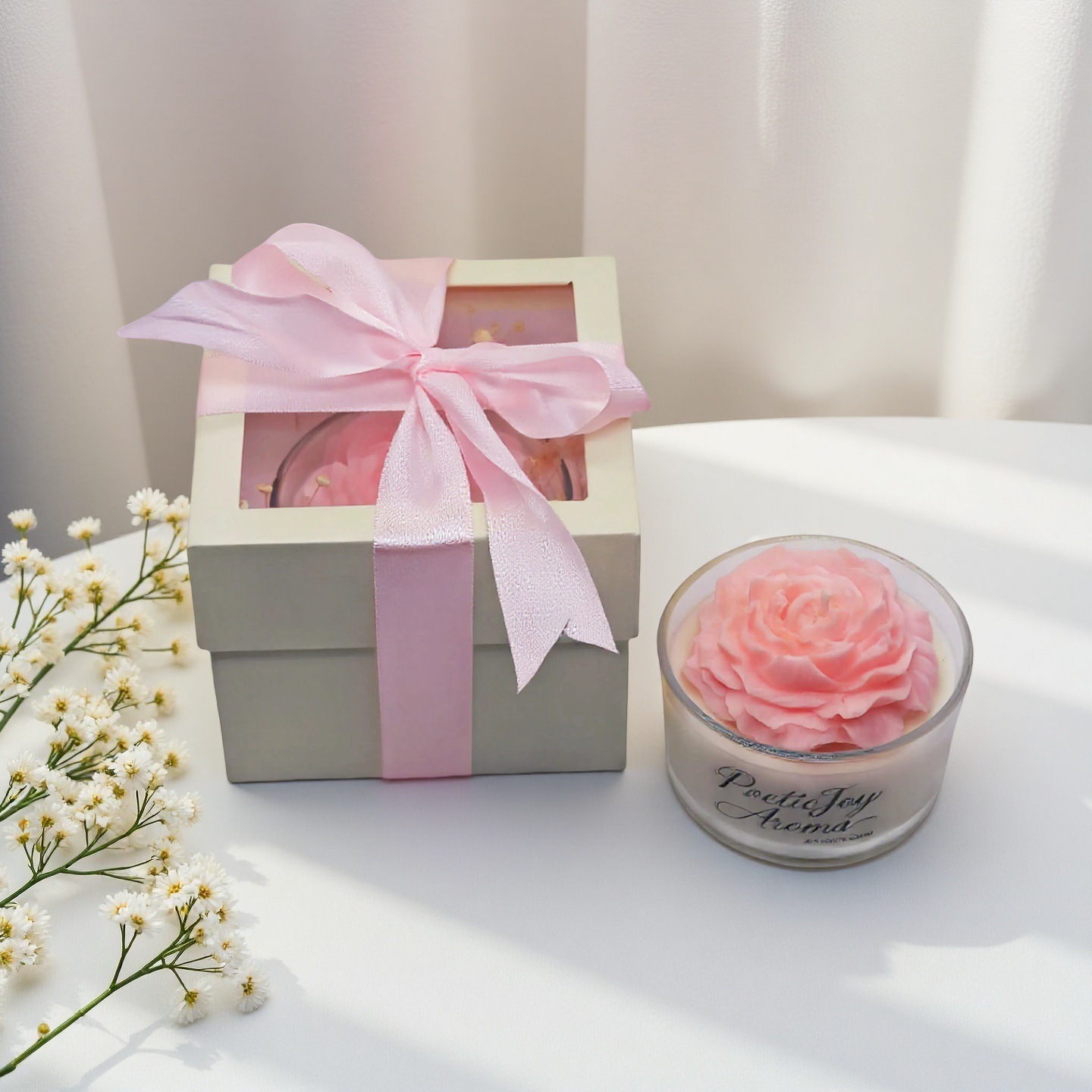 Doftljus med piondoft för aromaterapi och heminredning_voghion.com