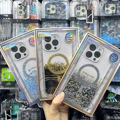jenjmei適用蘋果15Promax磁吸手機殼iPhone 15Pro星辰閃粉14奢華