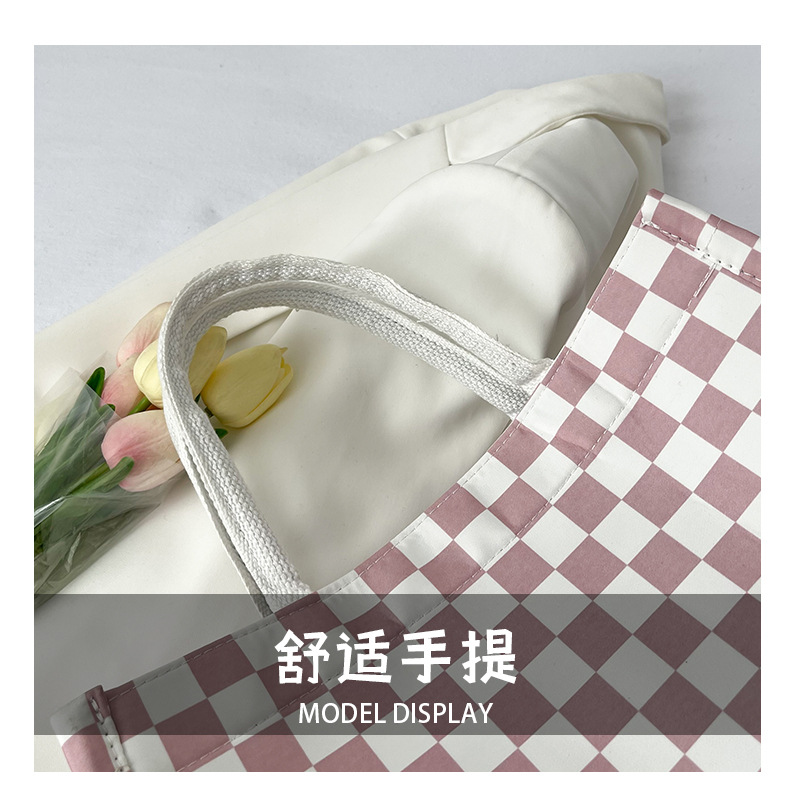 Large-capacity single-shoulder tote bag 2024 new style fashionable and textured trendy handbag for commuting and casual use, large checkered bag for women undefined