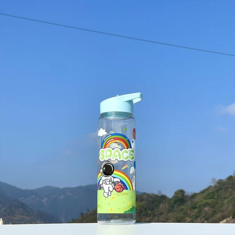 太空人吸管塑料杯弹跳盖便携式卡通旅行跨境电商随行杯儿童礼品|undefined