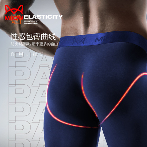 Catman Men's Thin Long Autumn Pants Leggings Men's Cotton Pants Warm Pants Men's Autumn and Winter Breathable Line Pants Leggings