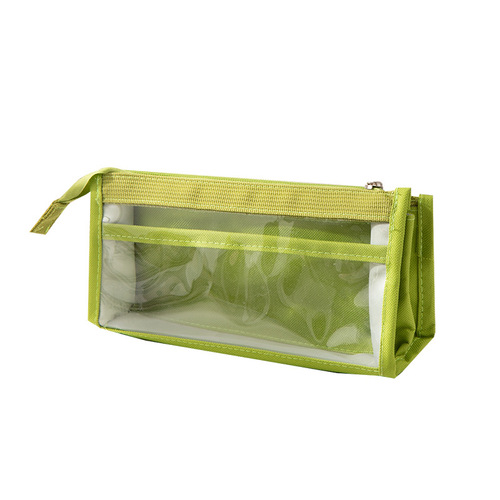 Large-capacity six-layer transparent pencil case for junior high school girls student pencil case with high appearance and simple Japanese style stationery bag