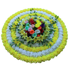 新款仿真花圈直径1.5米绢花圈菊花圈殡葬摆放花祭祀花扫墓陵园花