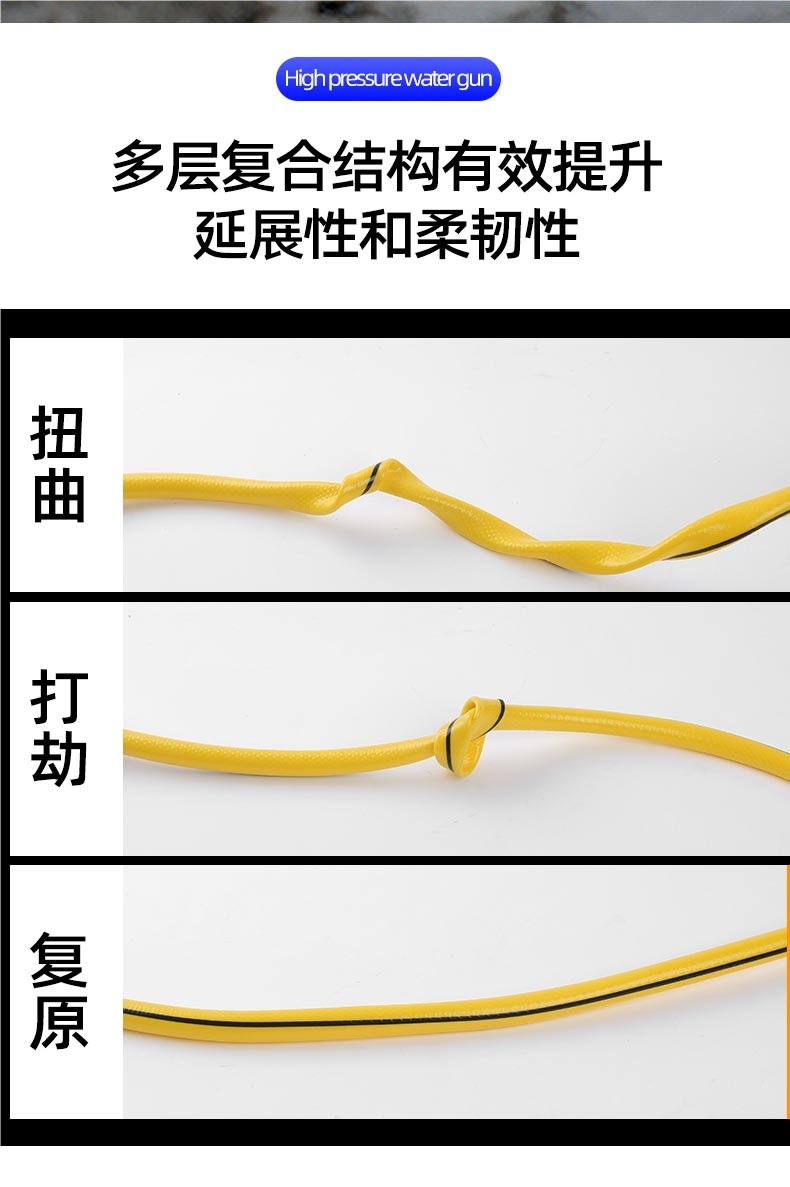 High-Pressure Car Wash Water Gun for Home Use, Powerful Booster Tool for Car Washing, Car Brush Nozzle, Hose for Watering Plants